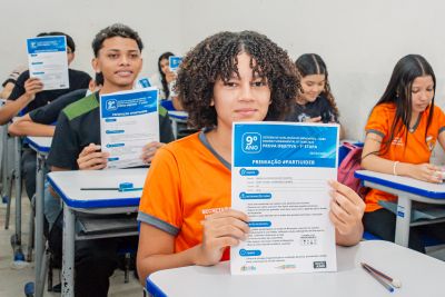notícia: Alunos do 5º e 9º ano realizam a primeira fase da prova do concurso #PartiuIdeb 2025